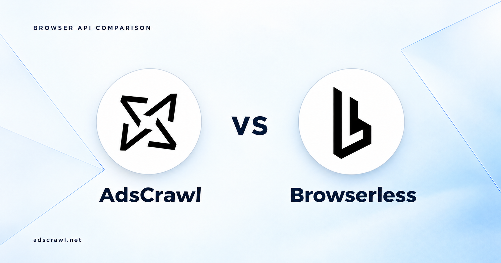 AdsCrawl vs Browserless comparison banner